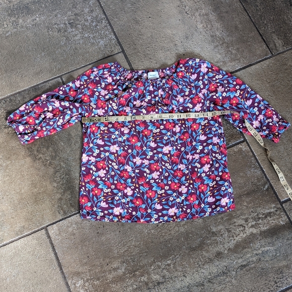 Old Navy Top Girls Boho Floral Size 8, Purple Red - Picture 3 of 6